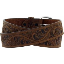Women's Silver Creek Brown Western Scroll Belt -Ariat shop 53909 back
