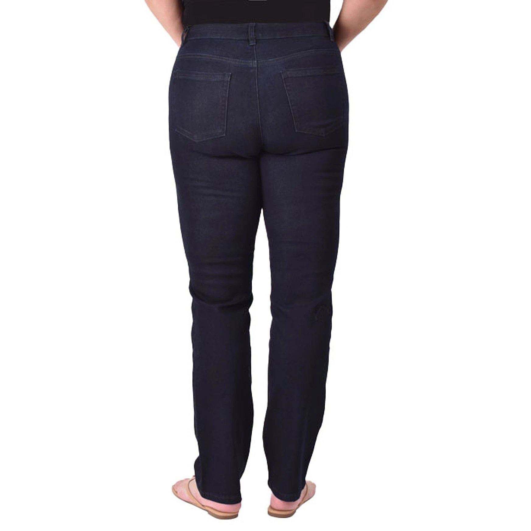 True Blue Women's Dark Wash Straight Leg Jeans 4 True Blue Women's Dark Wash Straight Leg Jeans - Image 2