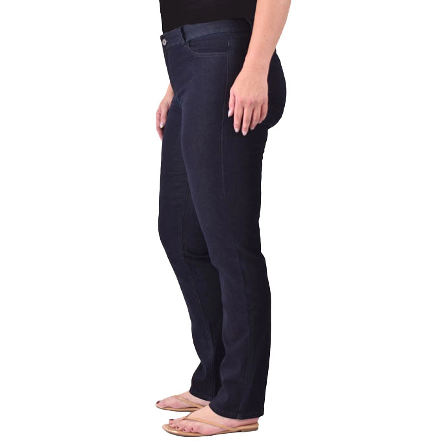 True Blue Women's Dark Wash Straight Leg Jeans 5 True Blue Women's Dark Wash Straight Leg Jeans - Image 3