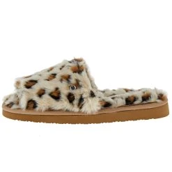 Minnetonka Women`s Lolo Cream Leopard Print Slipper -Ariat shop 592298 03