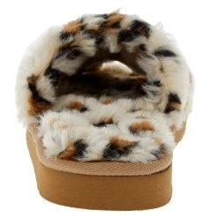 Minnetonka Women`s Lolo Cream Leopard Print Slipper -Ariat shop 592298 04