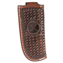 Western Fashion Twisted X Cognac/Basketweave Knife Sheath XW3-2