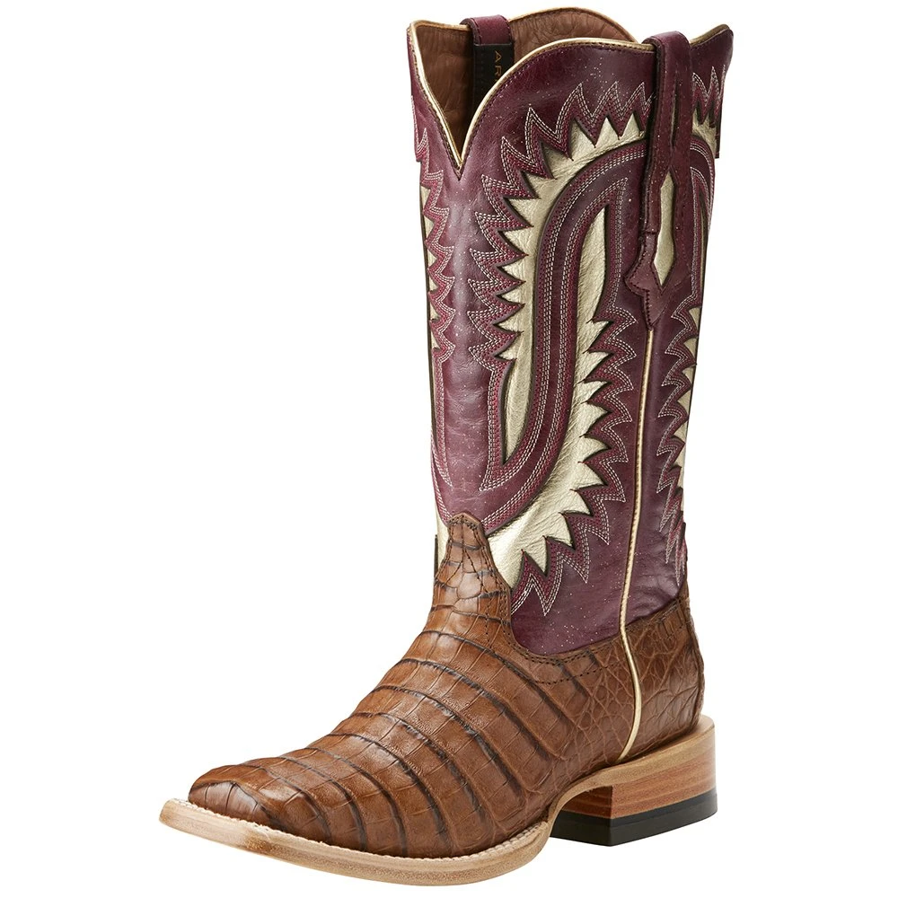 Men's Ariat Silverado Caiman Carmel Belly Blush Cowboy Boots 3 Men's Ariat Silverado Caiman Carmel Belly Blush Cowboy Boots