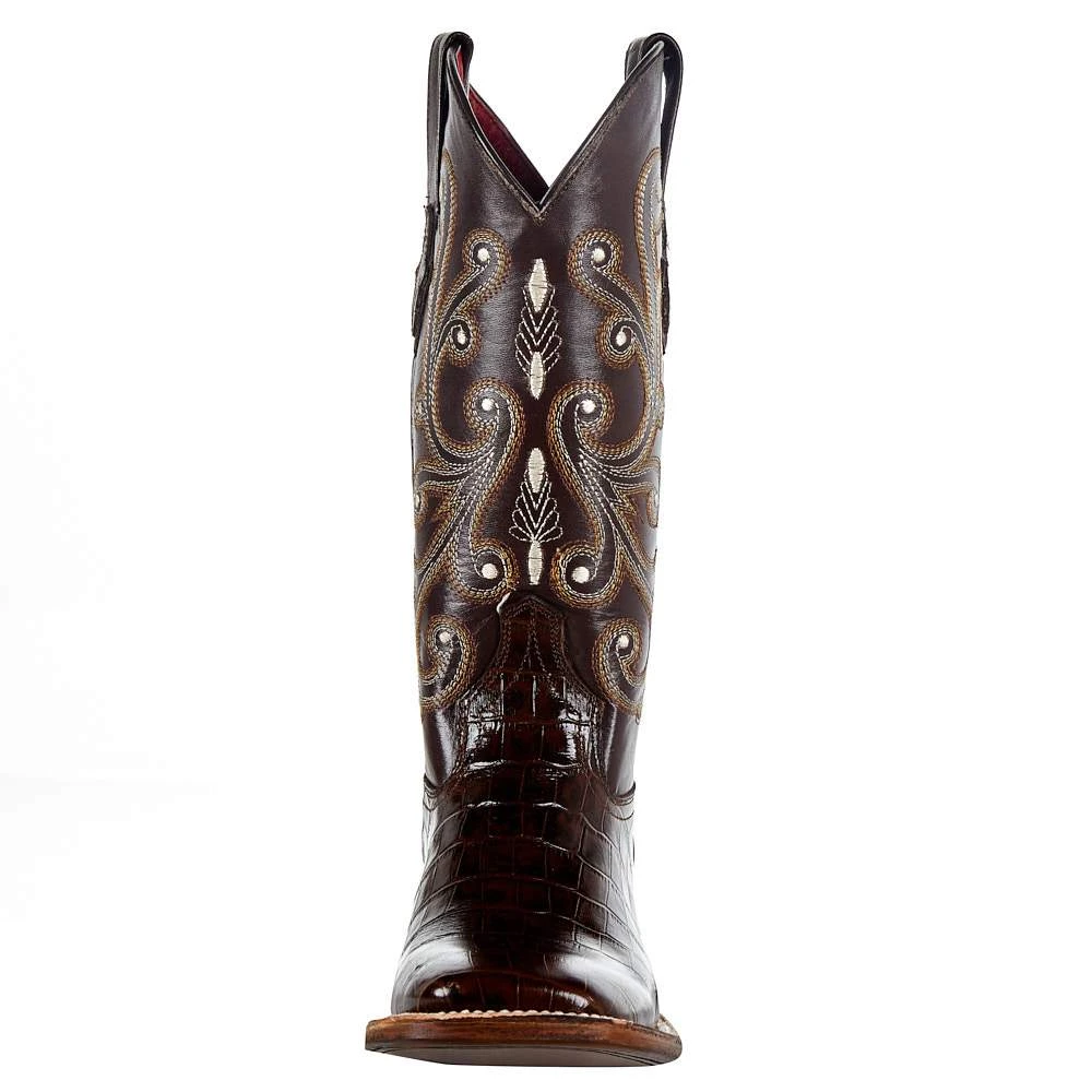 Ferrini Women's Chocolate Gator Belly Print Cowgirl Boots 4 Ferrini Women's Chocolate Gator Belly Print Cowgirl Boots - Image 2