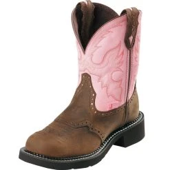 Justin Boots Women's Bay Apache Pink Top Cowgirl Boots