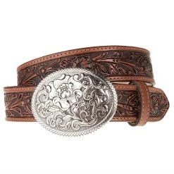 Mf Western Products Ladies Floral In.Bellein. Belt With Buckle