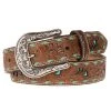 Mf Western Products Ladies 1.5in. Belt With Turquoise Underlay And Buckstitch -Ariat shop 96860 default l