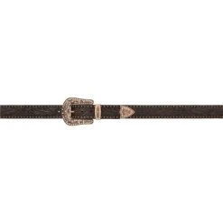Mf Western Products 3-D Ladies 1 1/2in Brown Floral Belt With Bronze Studs -Ariat shop A1034 alt1