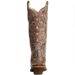Women's Corral Brown Crater Bone Inlay Studded Cowgirl Boots -Ariat shop A1098 4