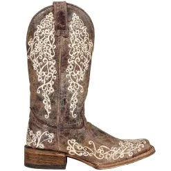 Corral Women's Brown Crater Bone Embroidery Cowgirl Boots -Ariat shop A2663 5