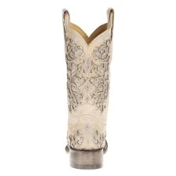 Corral Ladies White Glitter/Crystals Square Toe Cowgirl Boots -Ariat shop A3397 3