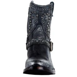 Corral Women's Black Harness Studs Ankle Boot Round Toe -Ariat shop A3611 02