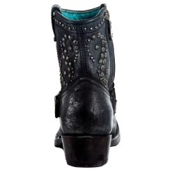 Corral Women's Black Harness Studs Ankle Boot Round Toe -Ariat shop A3611 04