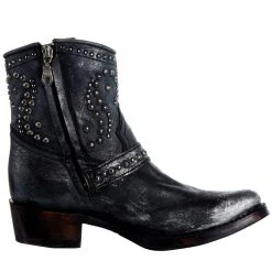 Corral Women's Black Harness Studs Ankle Boot Round Toe -Ariat shop A3611 05