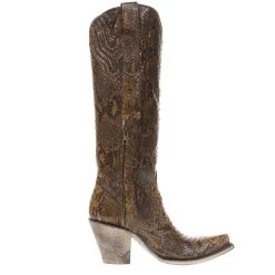 Corral Women's Tan Full Python 15' Snip Toe Boots -Ariat shop A3667 3