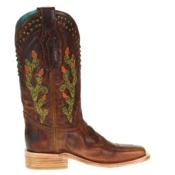 Nrs Footwear Women's Brown Embroidered Square Toe -Ariat shop A4060 4