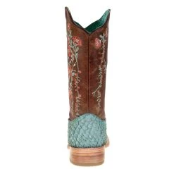 Corral Women`s Turq/Tan Fish 13 Brown Floral Top -Ariat shop A4061 3