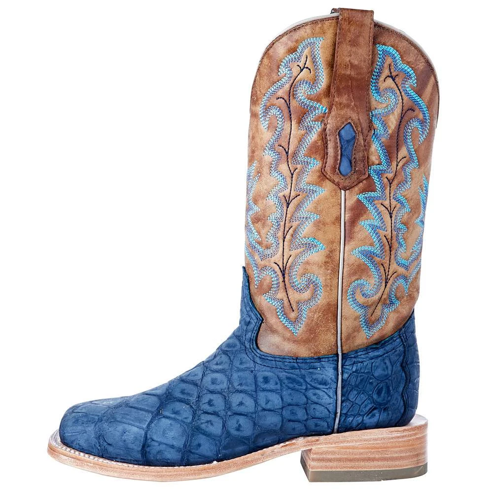 Corral Women's Blue Alligator 12in. Tan Embroidered Boot 5 Corral Women's Blue Alligator 12in. Tan Embroidered Boot - Image 3