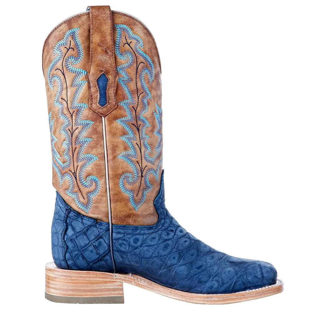 Corral Women's Blue Alligator 12in. Tan Embroidered Boot 7 Corral Women's Blue Alligator 12in. Tan Embroidered Boot - Image 5