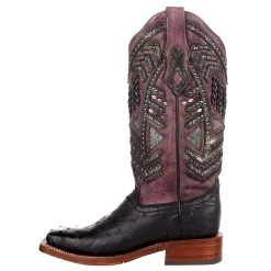 Corral Womens Corral Black FQ Ostrich 13in A4202 -Ariat shop A4202 3