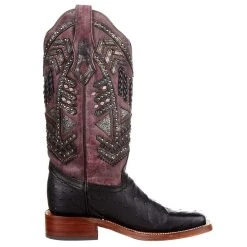 Corral Womens Corral Black FQ Ostrich 13in A4202 -Ariat shop A4202 5