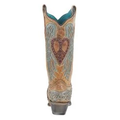 Corral Women`s Sand Heart Wings Overlay 13in. Boot -Ariat shop A4235 4
