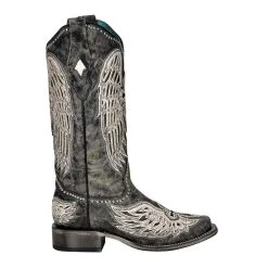Corral Womens Black Cross And Wings Square Toe Boot -Ariat shop A4243 4
