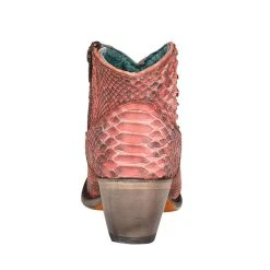 Corral Womens Coral Python Side Zip Snip Toe Bootie -Ariat shop A4322 3