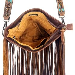American Darling Tooled Painted Crossbody Purse -Ariat shop ADBG256BRWSPLBRTRQ 03