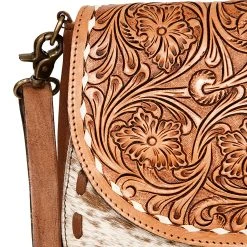 American Darling Tooled Leather And Cowhide Purse -Ariat shop ADBGA211C 03