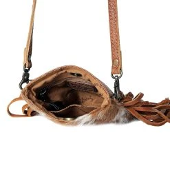 American Darling Cowhide Crossbody Purse With Fringe -Ariat shop ADBGS153ACGOFRNG 03