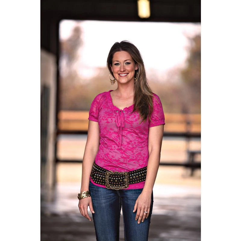 Double J Saddlery Women's Double J 3in. Studded Belt 4 Double J Saddlery Women's Double J 3in. Studded Belt - Image 2