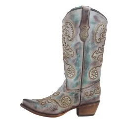 Corral Women`s Turquoise Brown 13in. Boot -Ariat shop C3849 3