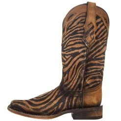 Corral Women`s Black & Brown Zebra Print 11in. Boot -Ariat shop C3859 03