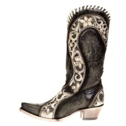 Corral Women's Black Overlay With Woven Crystals And Studs Snip Toe Boot -Ariat shop E1540 2