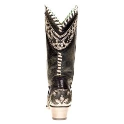 Corral Women's Black Overlay With Woven Crystals And Studs Snip Toe Boot -Ariat shop E1540 3