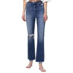 Flying Monkey Women's High Rise Frayed Hem Ankle Straight Jean -Ariat shop F4368 STRAIGHT 2