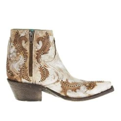 Corral Womens Corral White Laser Bootie -Ariat shop G1531 4