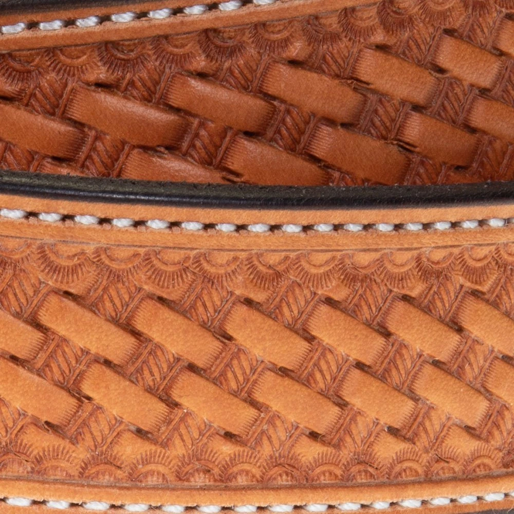 Texas Saddlery Natural Basket Stamp Belt 4 Texas Saddlery Natural Basket Stamp Belt - Image 2