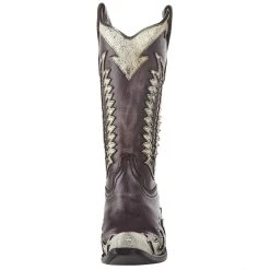 Circle G Women`s Black Bone Overlay 13in. Boot -Ariat shop L2043 03