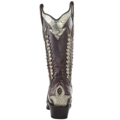 Circle G Women`s Black Bone Overlay 13in. Boot -Ariat shop L2043 05
