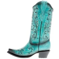 Circle G Women's Turquoise 13in. Top Snip Toe Boot -Ariat shop L2076 03