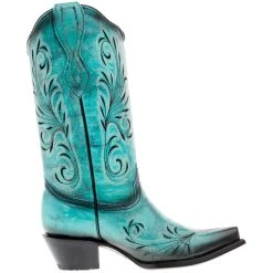 Circle G Women's Turquoise 13in. Top Snip Toe Boot -Ariat shop L2076 05