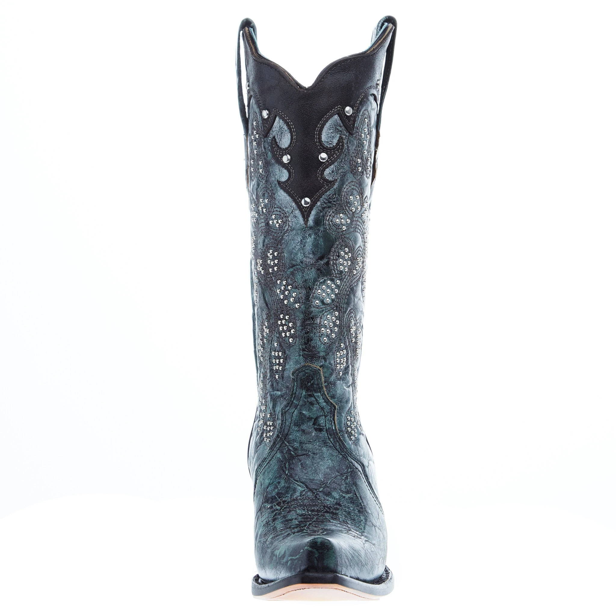 Corral Women's Green-Black Overlay Embroidery 13 In Top Snip Toe Boot 4 Corral Women's Green-Black Overlay Embroidery 13 In Top Snip Toe Boot - Image 2