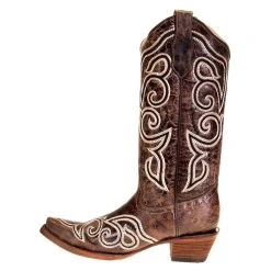 Circle G Womens Brown Embroidered Snip Toe Boot -Ariat shop L5535 2