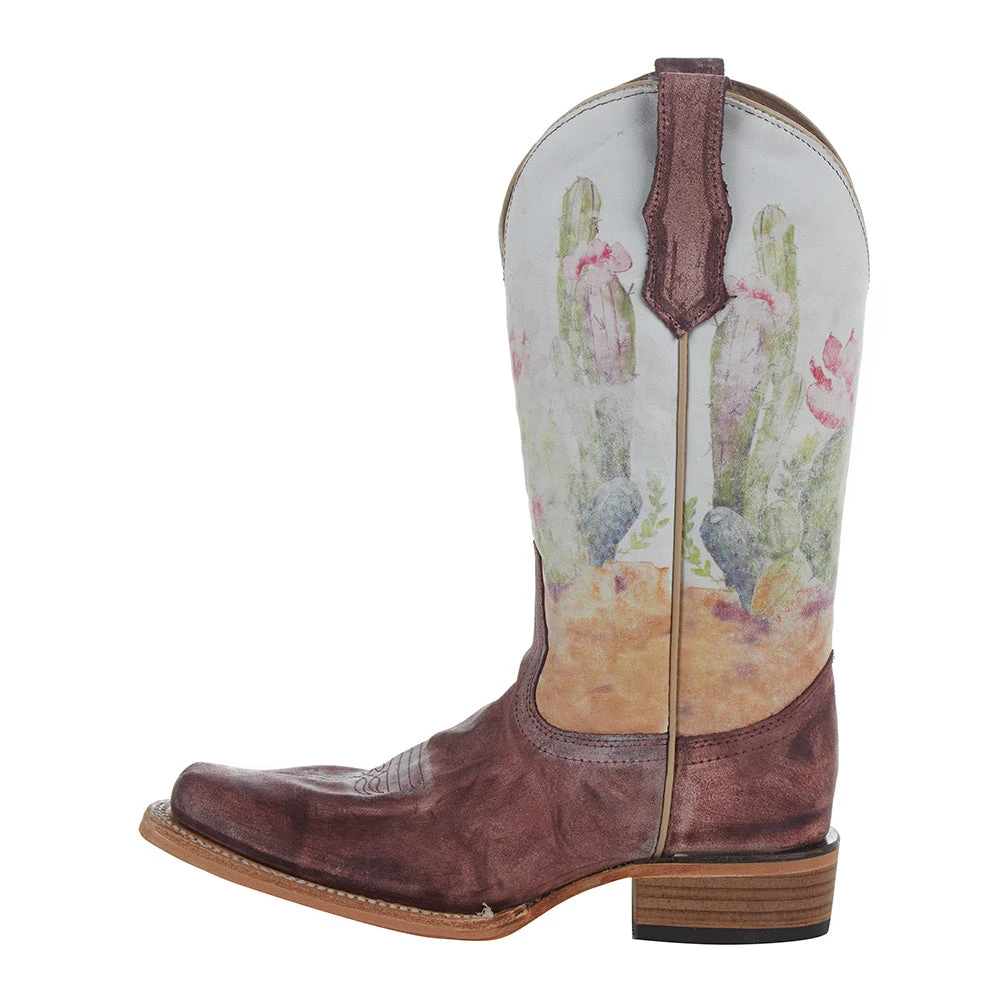 Circle G Womens Wine Suede 11in Square Toe Boot 5 Circle G Womens Wine Suede 11in Square Toe Boot - Image 3