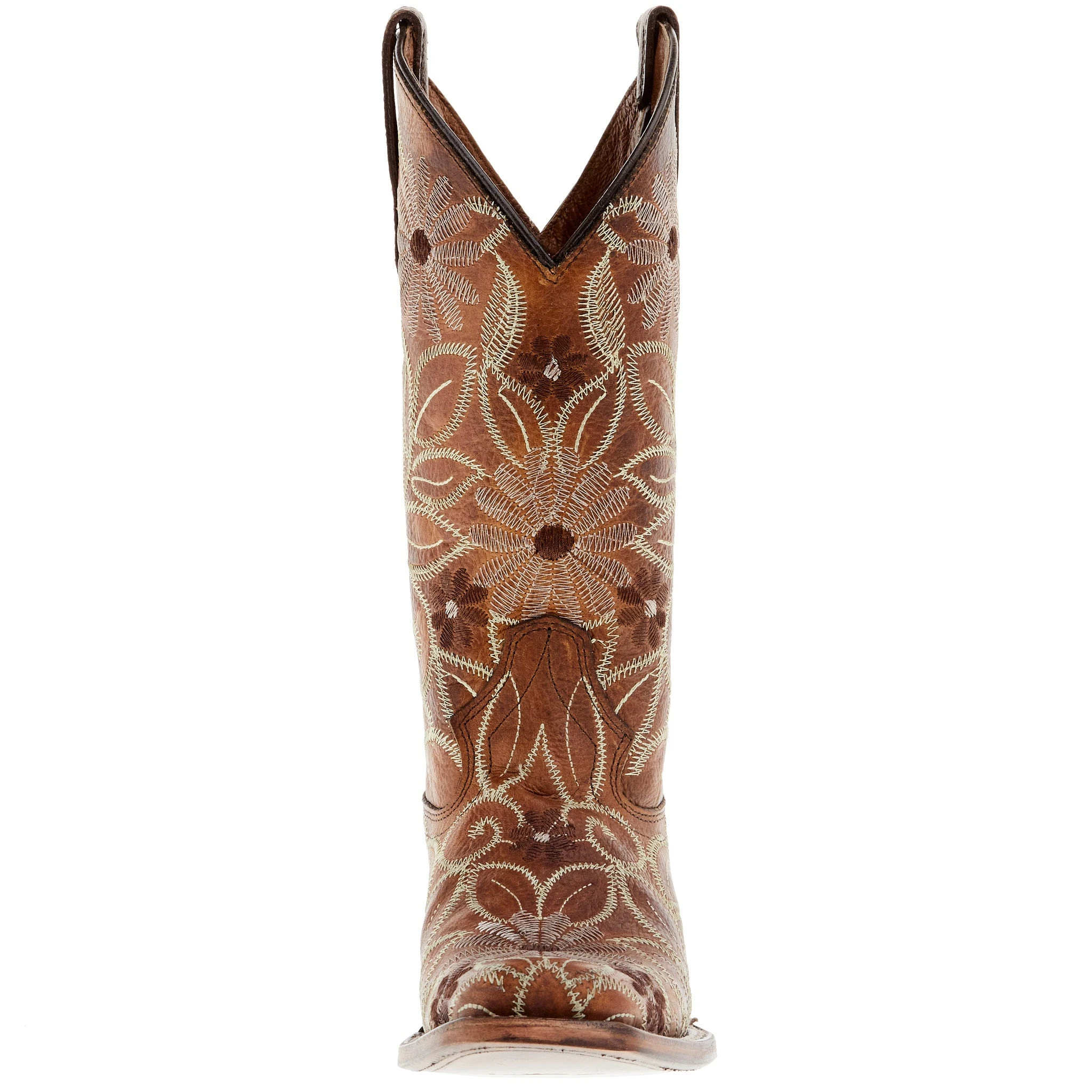 Circle G Women's Tan Floral Embroidery 12 In Top Square Toe Boot 4 Circle G Women's Tan Floral Embroidery 12 In Top Square Toe Boot - Image 2