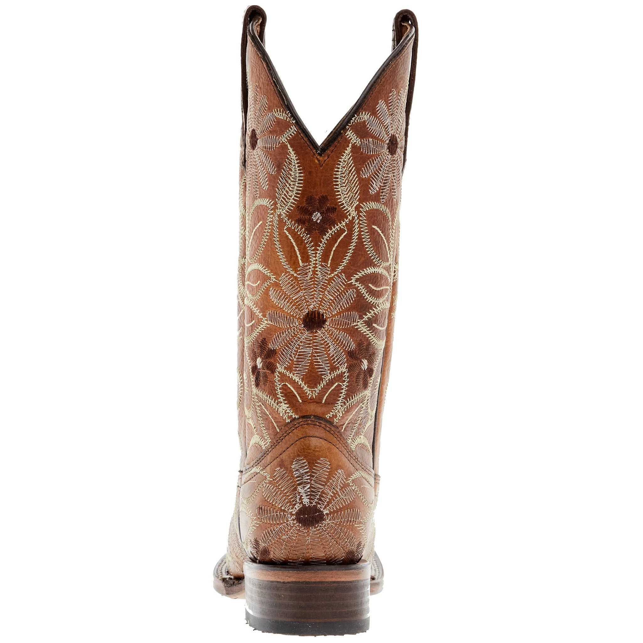 Circle G Women's Tan Floral Embroidery 12 In Top Square Toe Boot 6 Circle G Women's Tan Floral Embroidery 12 In Top Square Toe Boot - Image 4