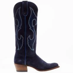 Macie Bean Women's Midnight In Paris (Texas) Marine Blue Suede Cowgirl Boot -Ariat shop M5227 05