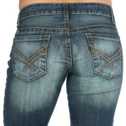 CinchWomens Ada Mid Rise Relaxed Med Wash Bootcut Jean -Ariat shop MJ80252071 4